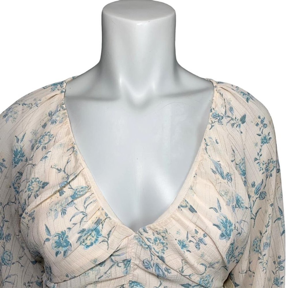 NWT FREE PEOPLE Final Rose Ruched Blouse in Vintage Cameo - Picture 5 of 10